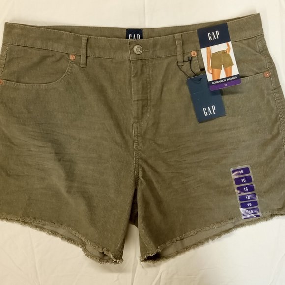 GAP Shorts New Gap Shorts Womens 6 Corduroy Sage Green Frayed Hem
